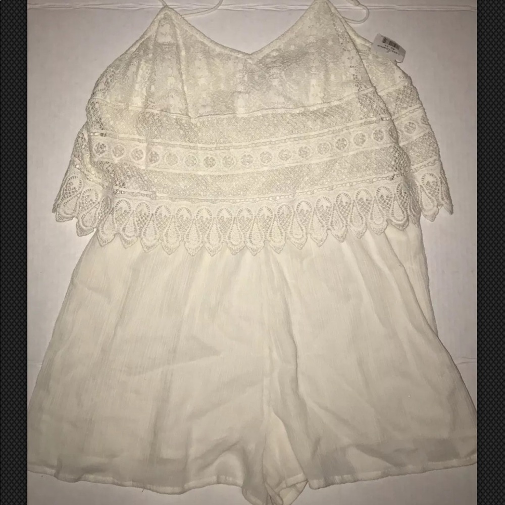 Topshop cream ivory white romper size 8